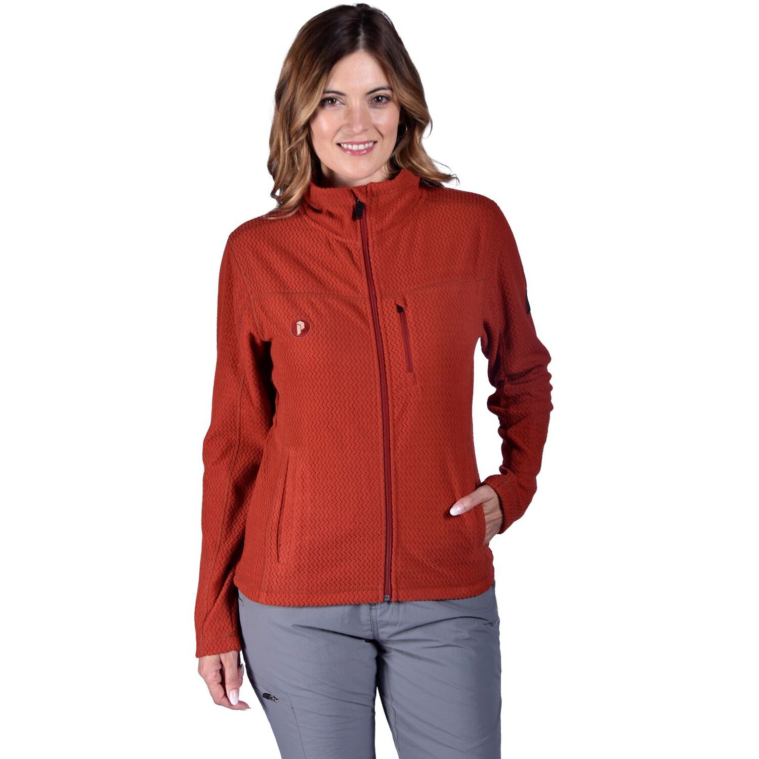 Polar Full Zipper Peak Performance Mujer Sildre Rojo Oscuro image number 2.0