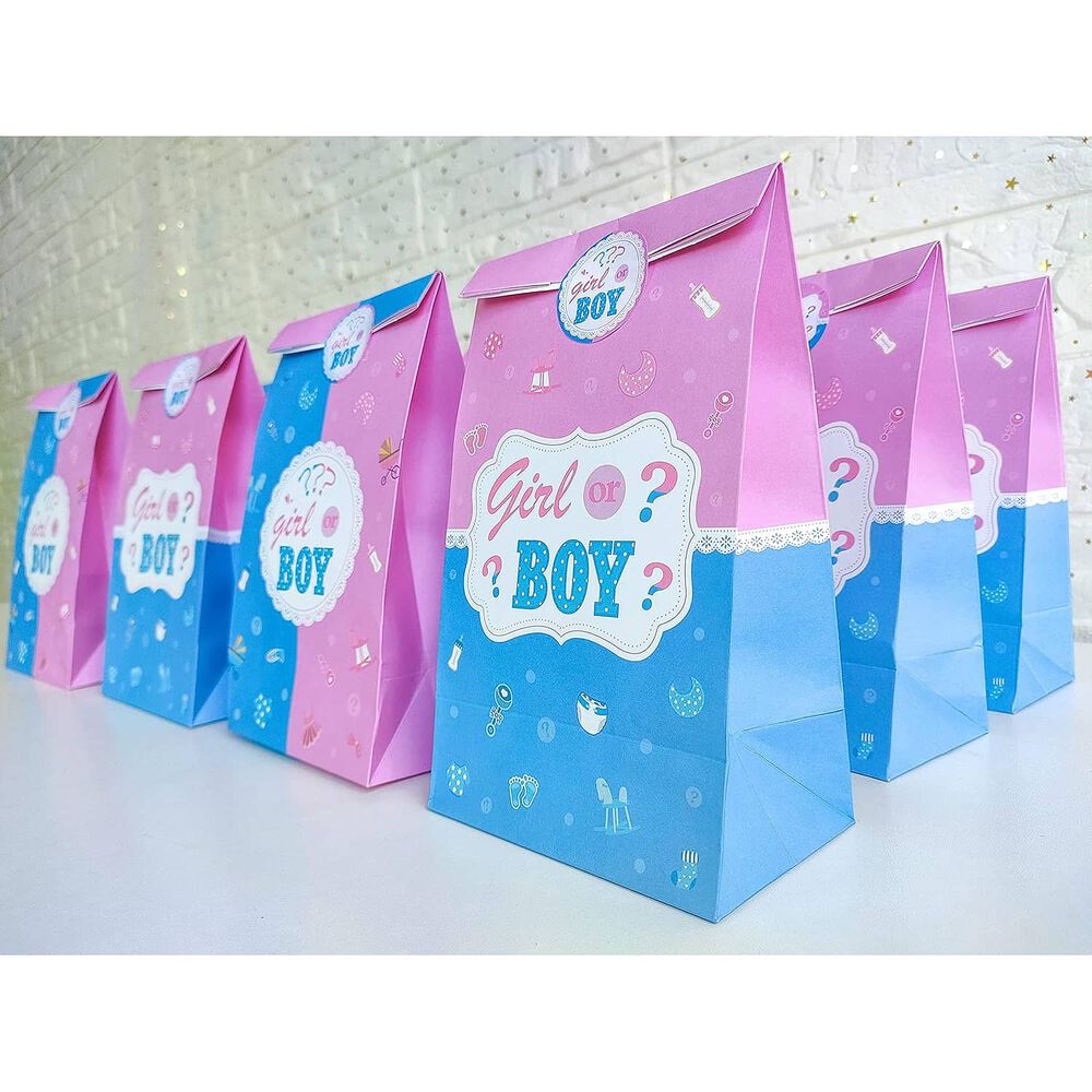 12 Bolsa De Revelacion De Genero Baby Shower Cotillon image number 4.0