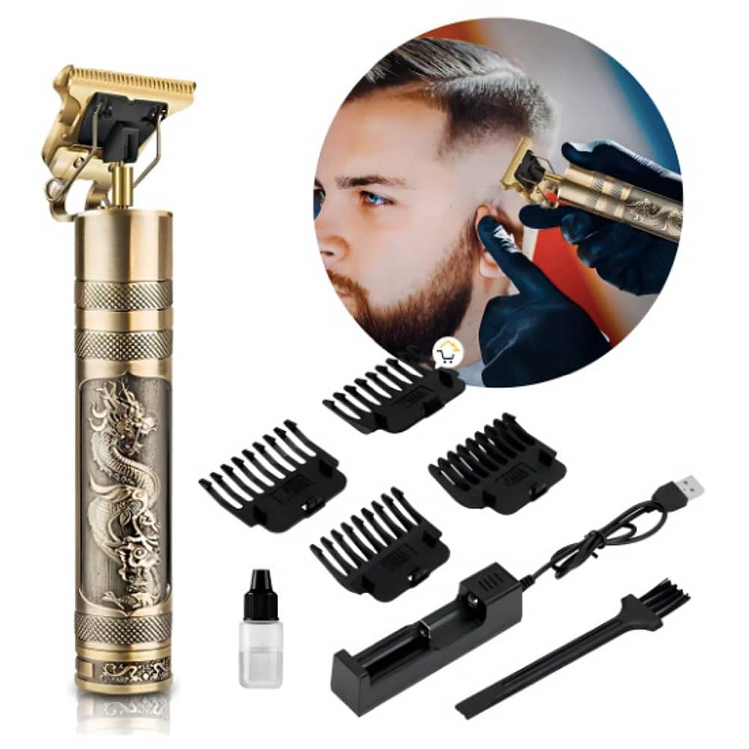 Maquina Para Afeitar Cortar Barba Pelo Recargable image number 2.0