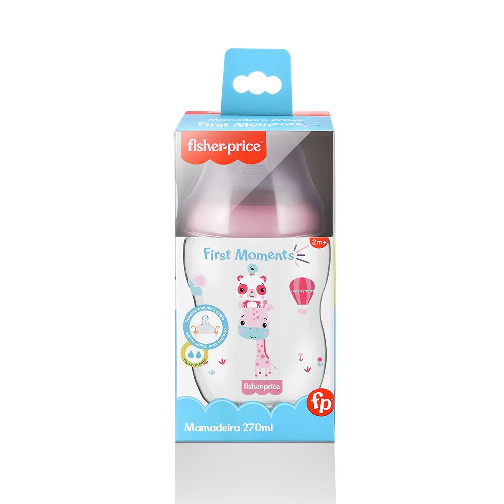 Mamadera Fisher Price First Moments Boca Ancha 270 Ml Rosa image number 4.0