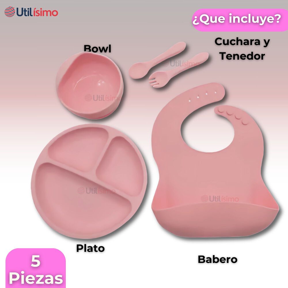 Set De Alimentación Bebé Silicona 5 Piezas Libre Bpa Colores Surtidos image number 3.0