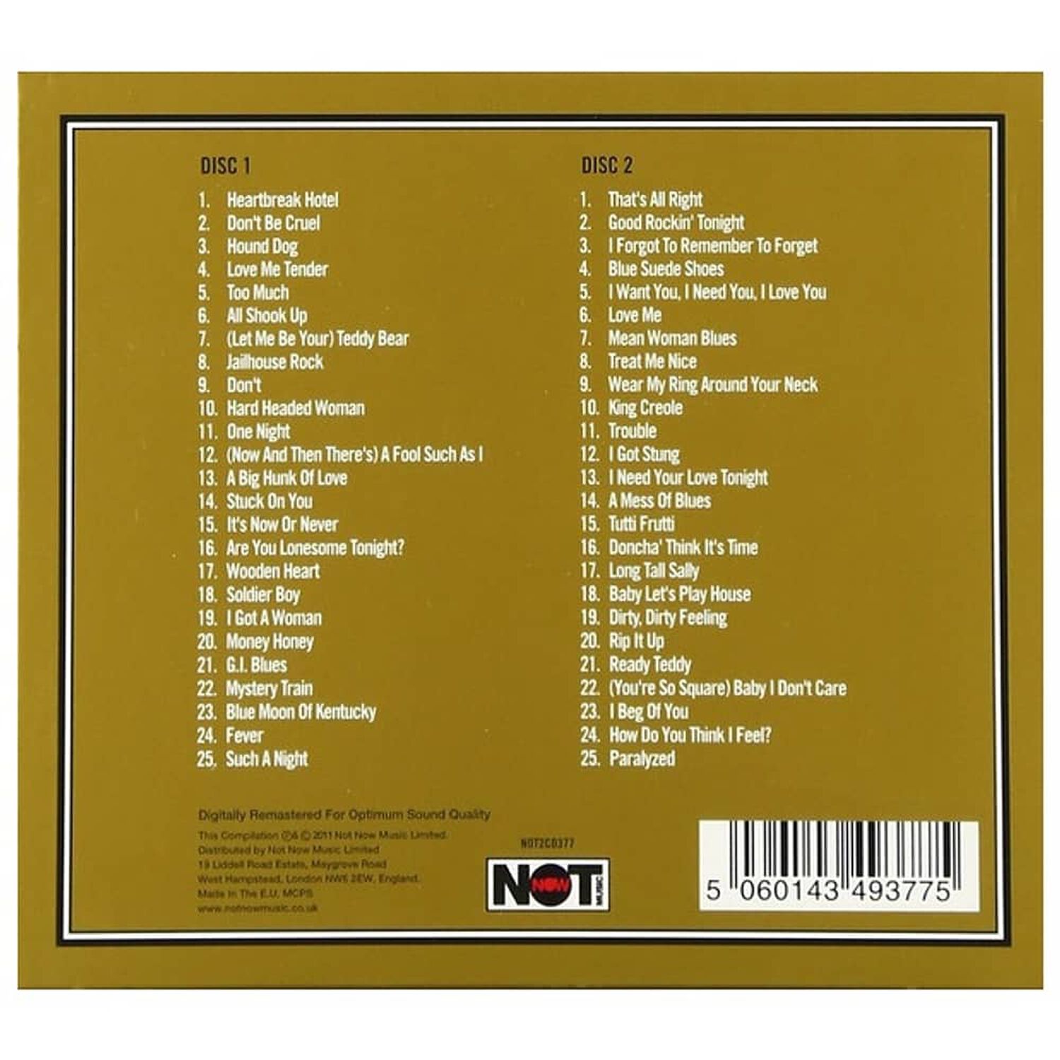 Elvis Presley - Gold - 50 Original Hits (2cd) | Cd image number 1.0