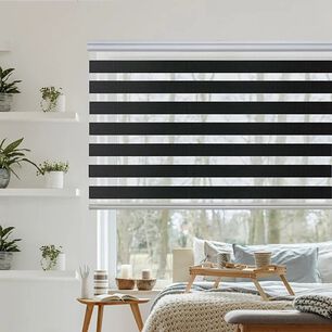 Cortina Roller Duo Zebra 100x180cm Negro Dia Noche