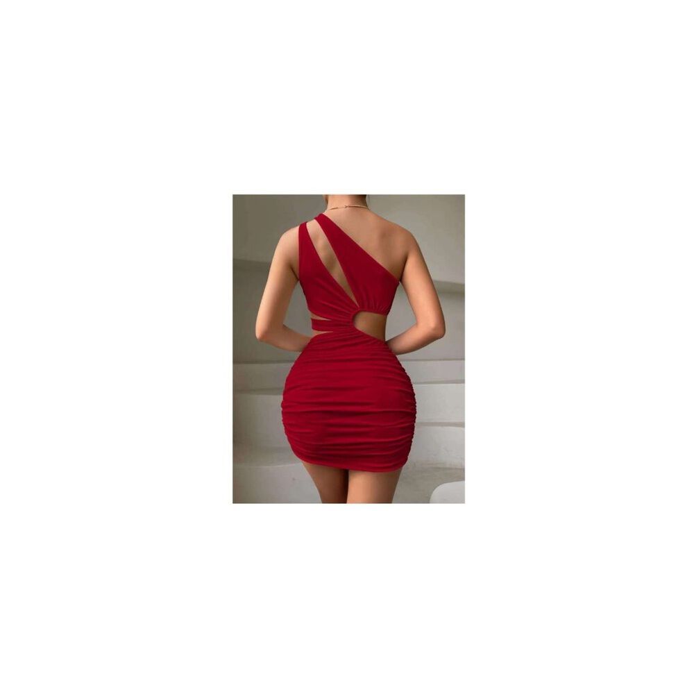 Vestido Hombro Cruzado Escote Lateral Horma Sirena Elegante image number 5.0