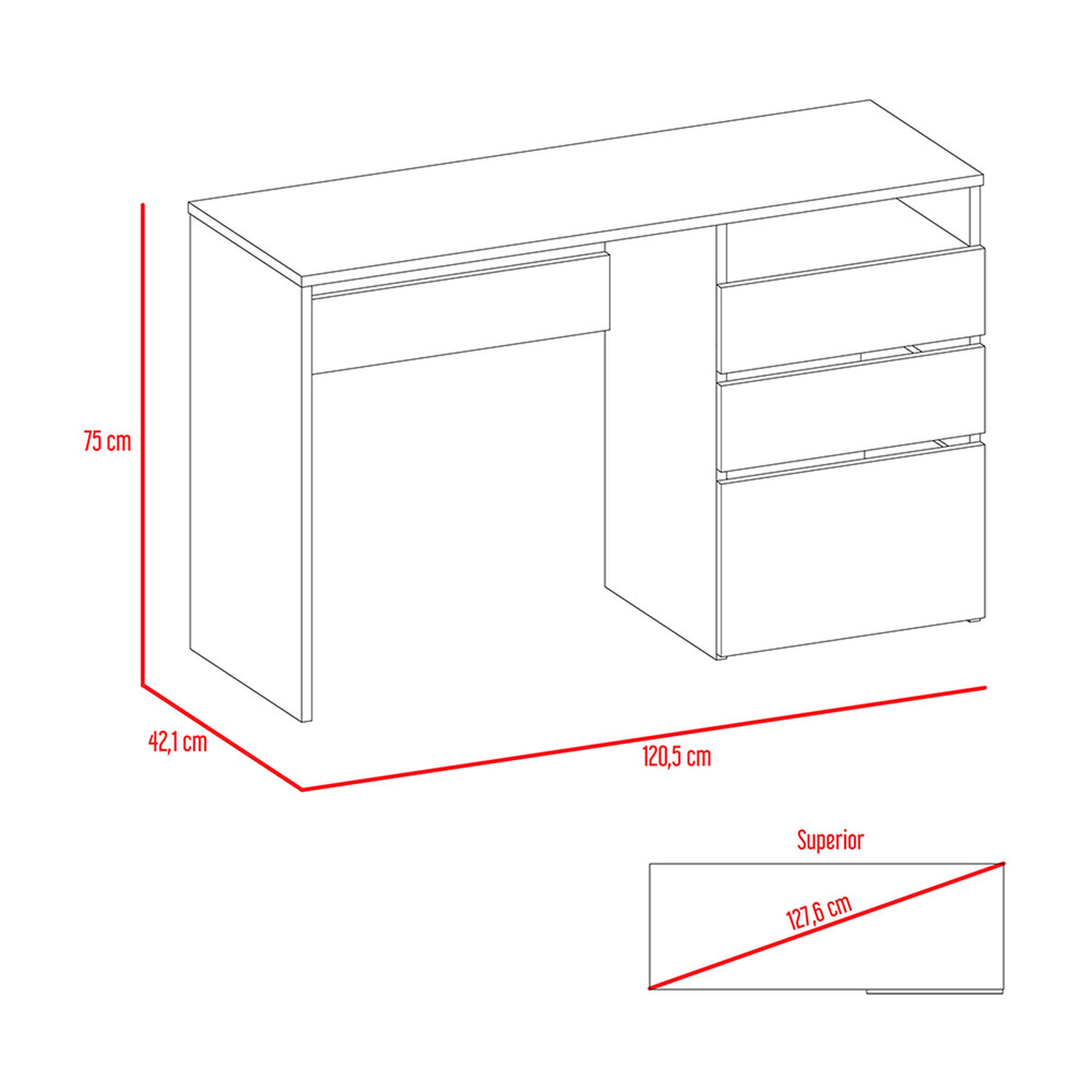 Combo Escritorio Casaideal Office + Repisa Casaideal Wall image number 5.0