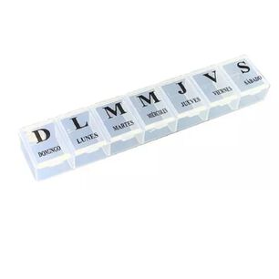 Pastillero Semanal Blanco 15cm Organizador De Medicamentos