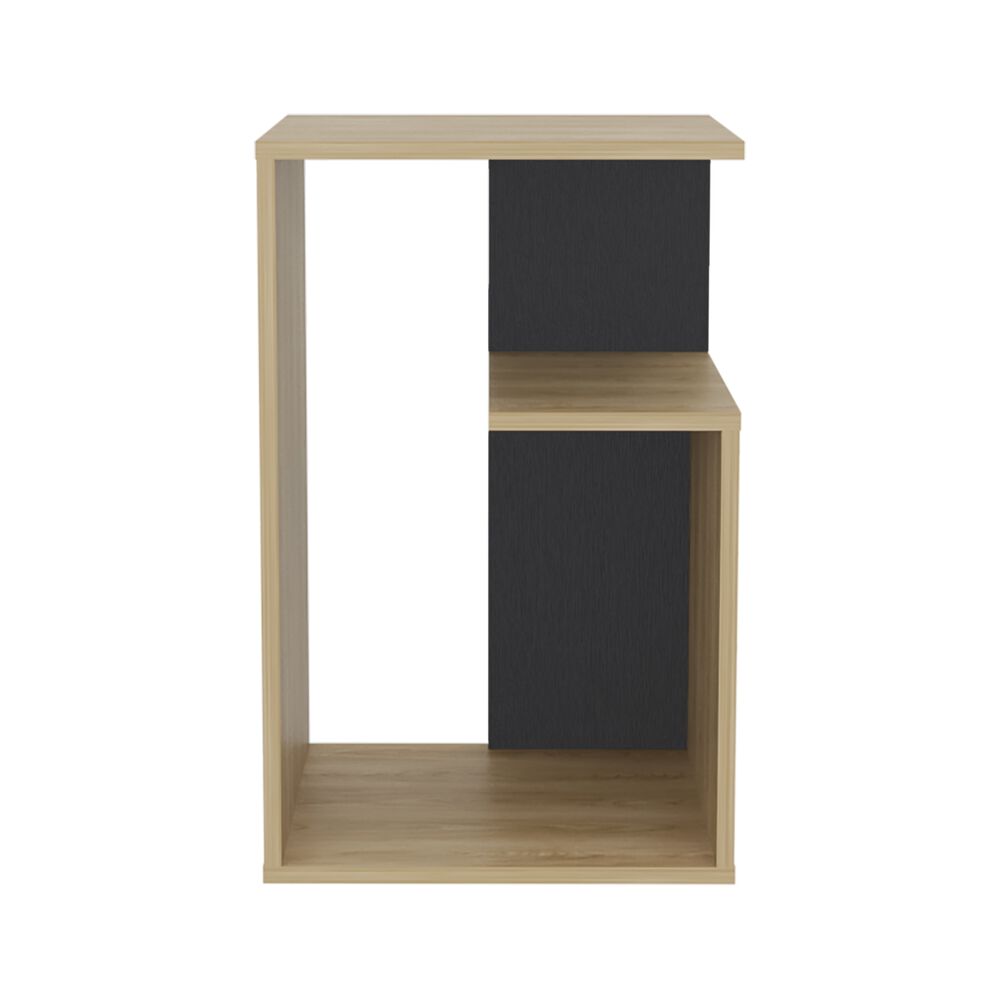 Mesa Lateral 63,4x39,8x30 Cm Cafe Claro Y Negro image number 3.0