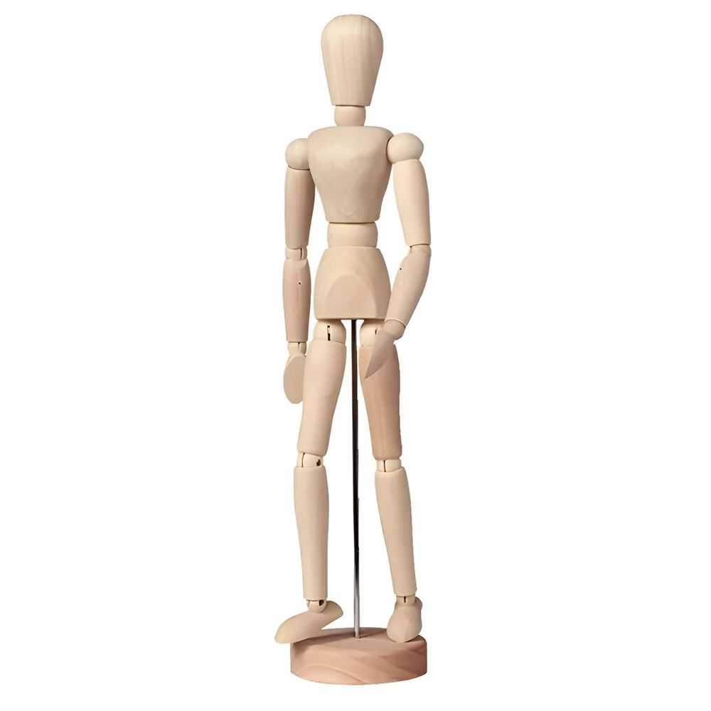 Maniquí Articulado Masculino 30cm De Madera - Ps image number 0.0