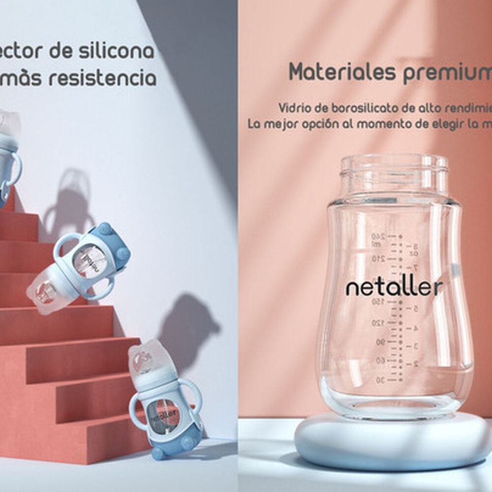 Mamaderas Con Chupetes Y Protector Lubabycas Azul image number 2.0