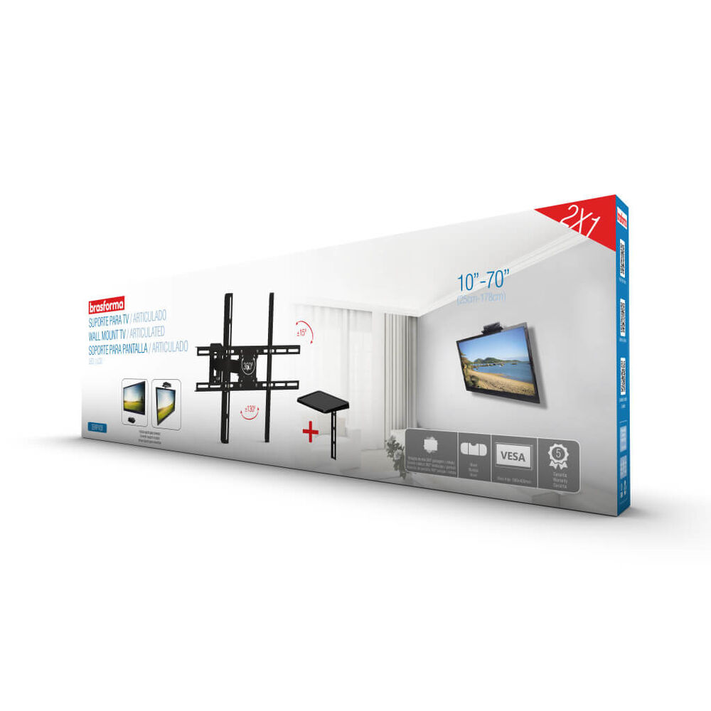 Soporte Para Tv Con Brazo De 23cm 10" A 70" 360 + Soporte Deco Sbrp430 image number 3.0