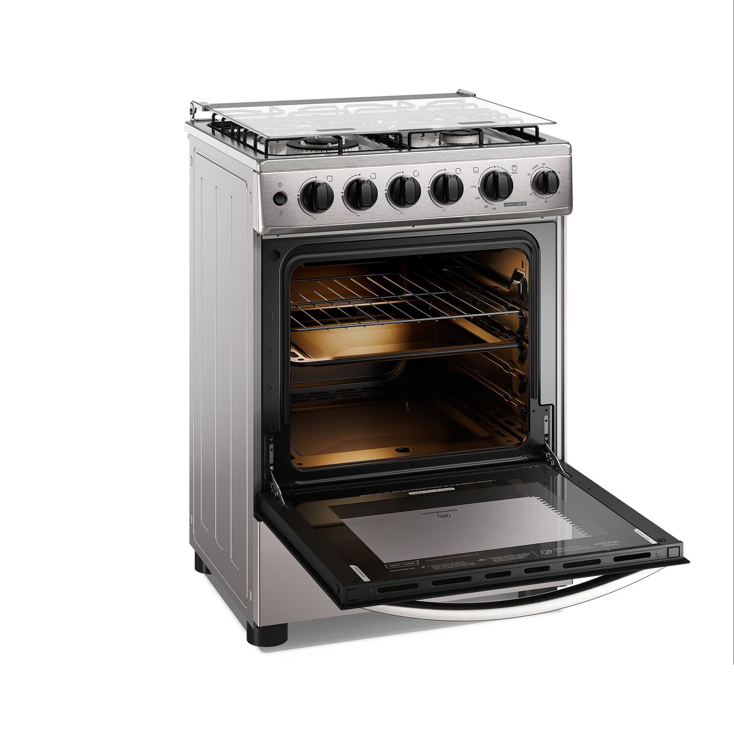 Cocina A Gas 4 Platos Horno Vapor Y Triple Llama Fm4ssc Inox image number 3.0