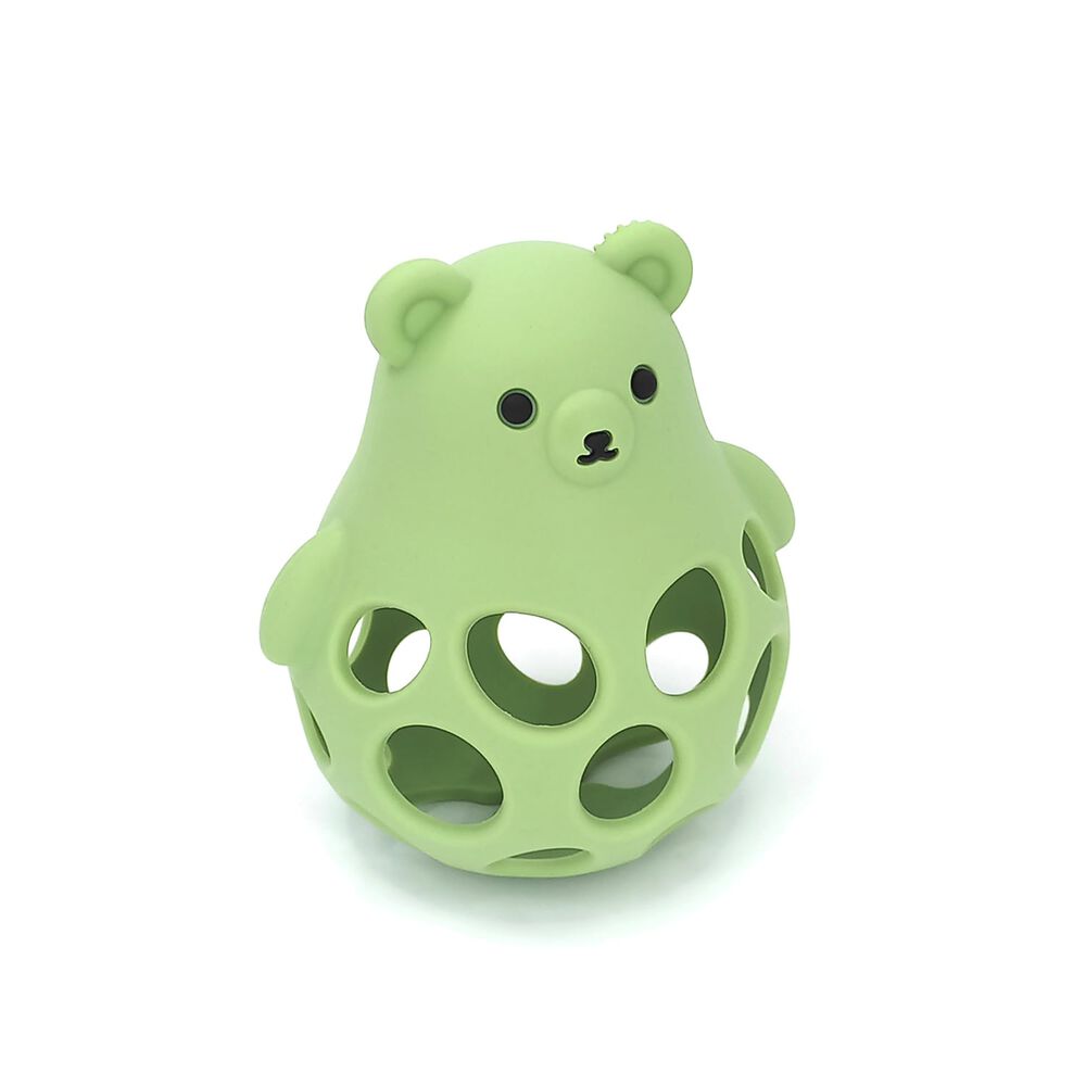 Juguete Mordedor Oso De Silicona Verde Oliva image number 0.0