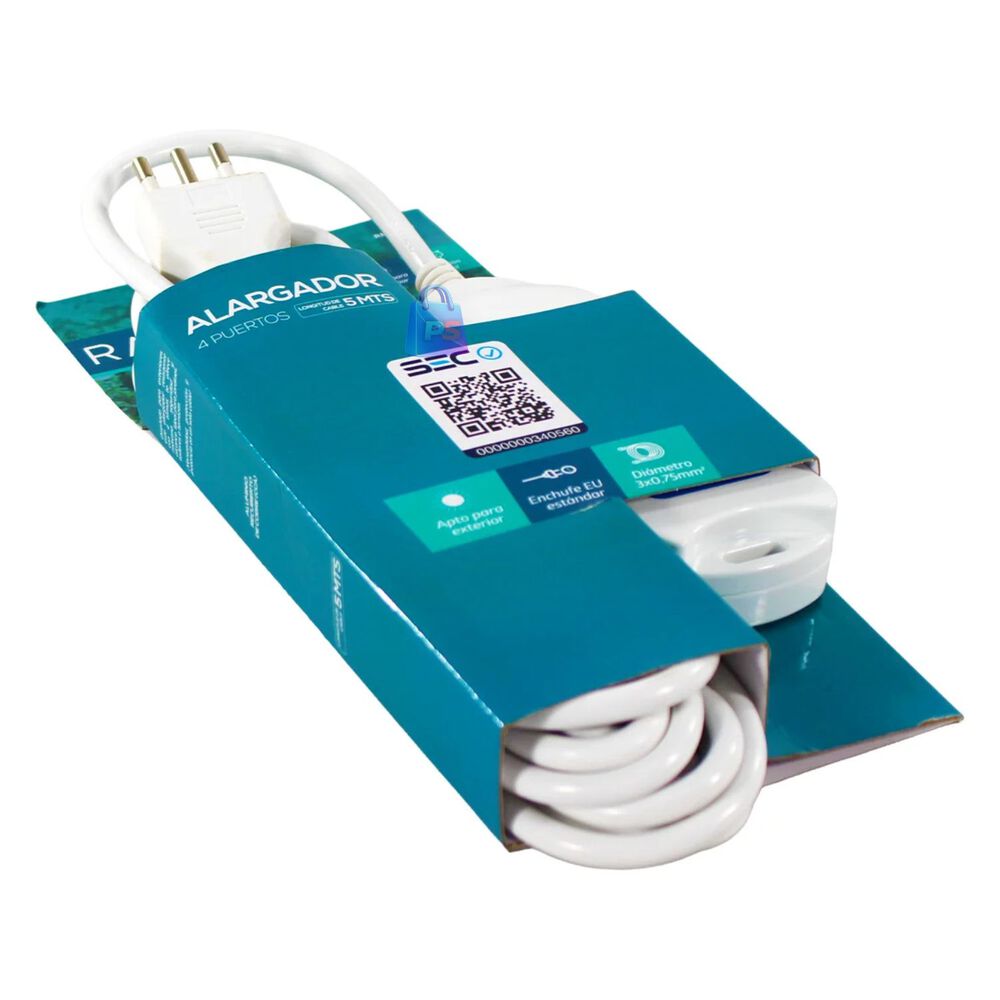 Alargador Electrico 4 Enchufes 5m Sec Colores - Ps image number 2.0