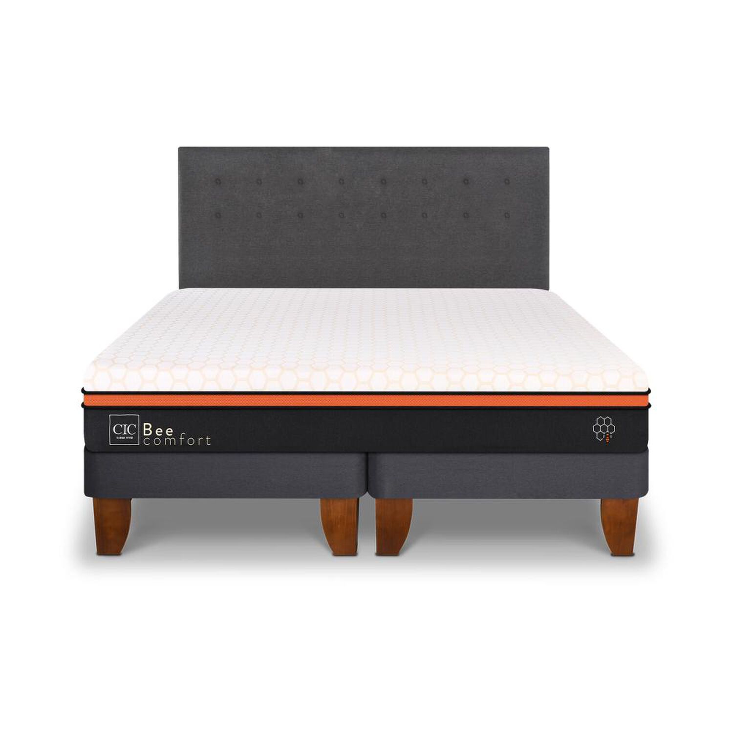 Cama Europea Cic Bee Comfort / King / Base Dividida + Respaldo image number 0.0