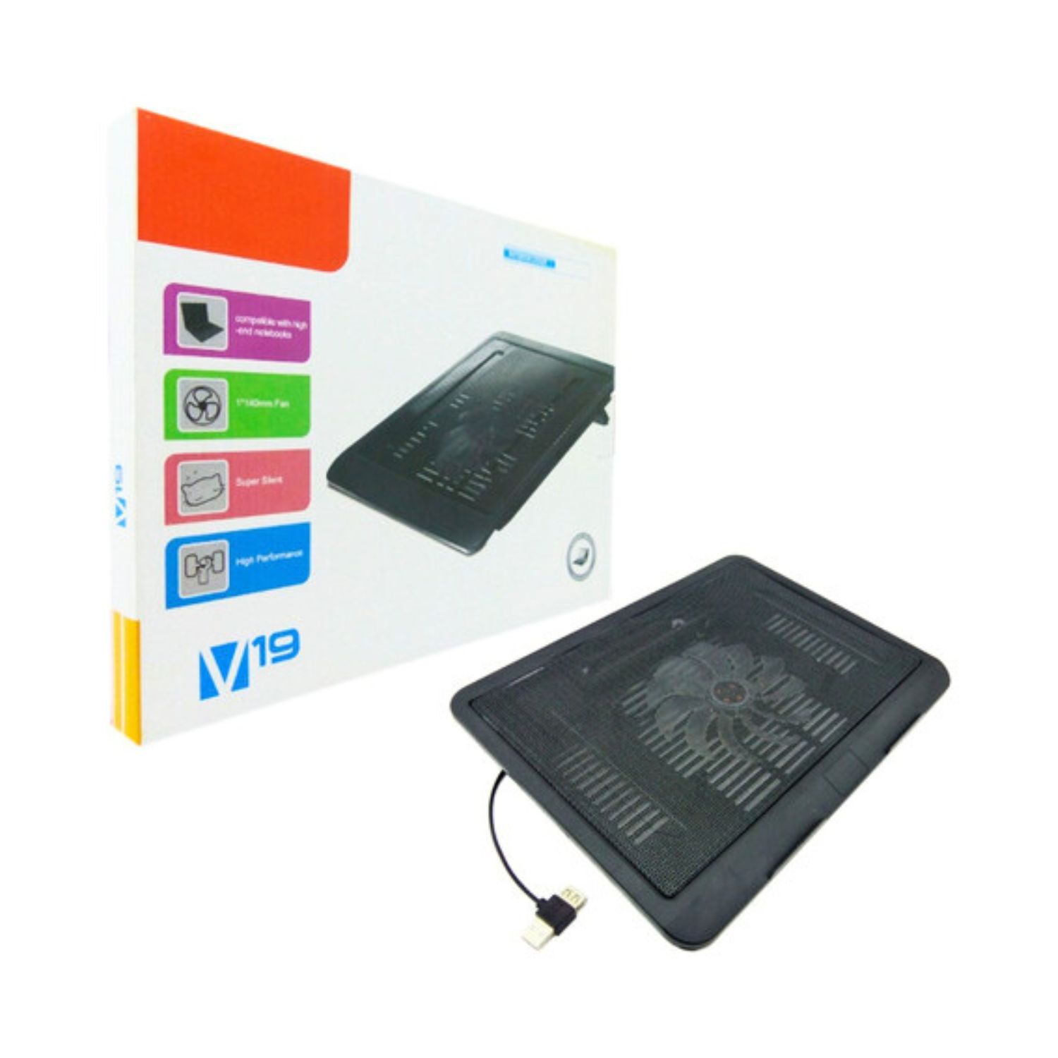 Base Notebook Cooler Hasta 17 Ventilador Enfriador 5v V19 image number 0.0