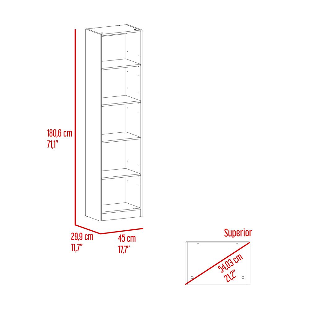 Estante Organizador 5 Niveles 180,6x45x29,9 Cm Negro Y Cafe Claro image number 5.0