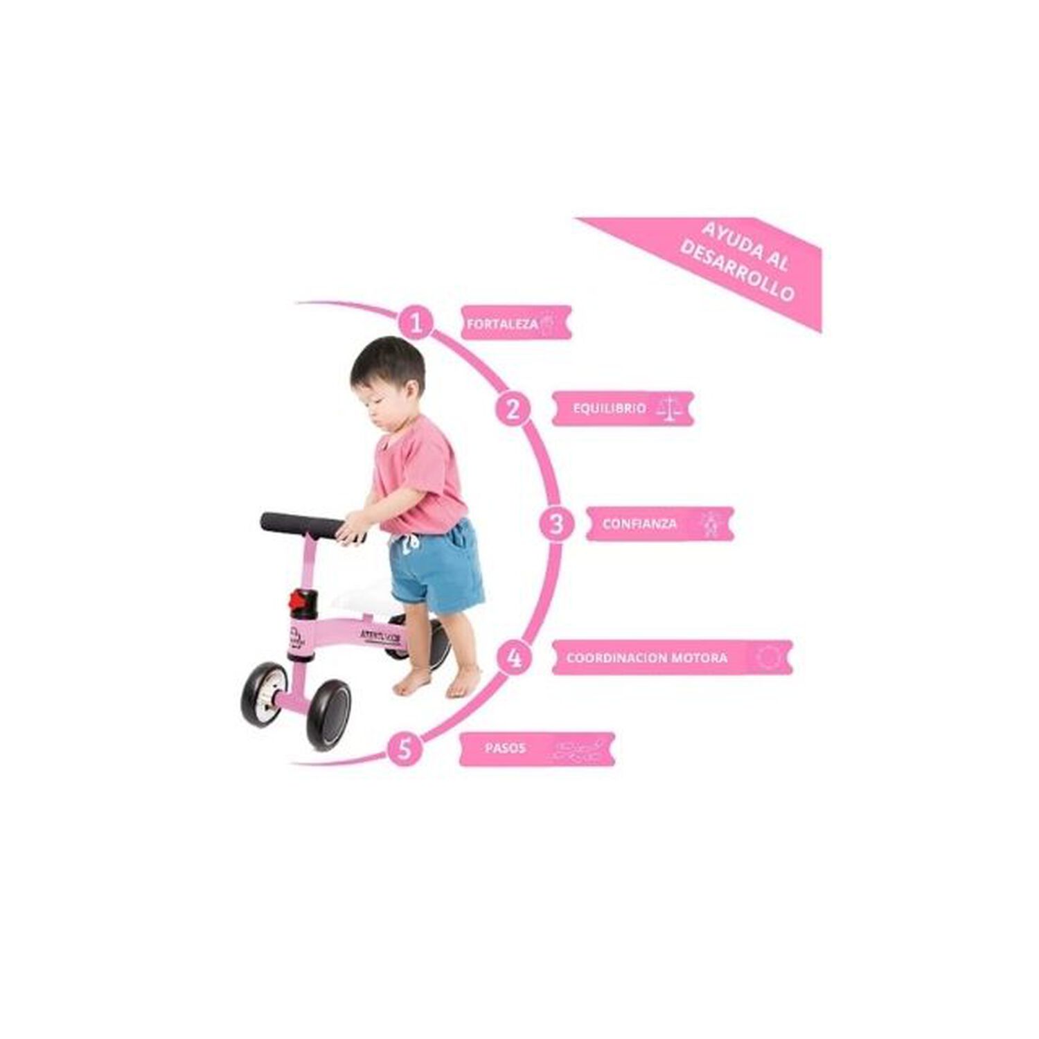 Bicicleta De Equilibrio Con 4 Ruedas, Juguete Para Caminar Para Ni&ntilde;os image number 2.0