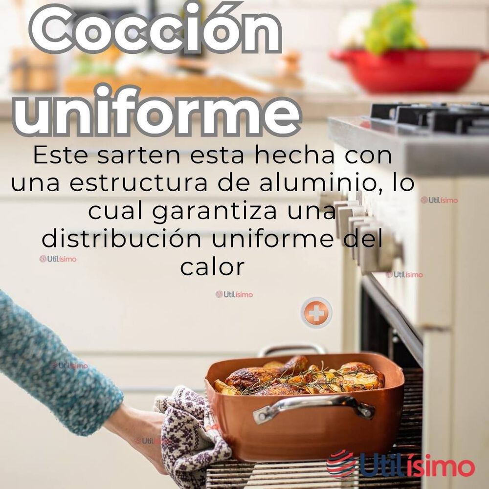 Sartén Antiadherente De Cobre Multiuso 3 En 1 Cesta Para Freír Vaporera image number 4.0