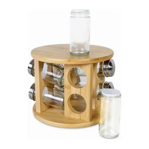 Especiero Giratorio Bamb&uacute; Organizador Cocina 8 Frascos