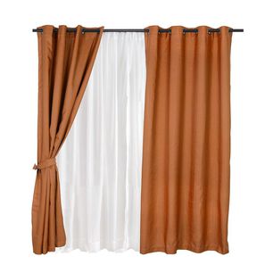 Set Cortina 8pzas Arg. 140x220 Ladrillo Puc&oacute;n