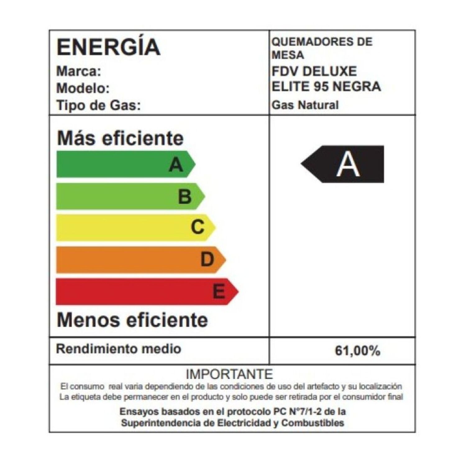 Encimera A Gas Natural Elite 5 Quemadores 95 Cm Fdv Deluxe image number 5.0
