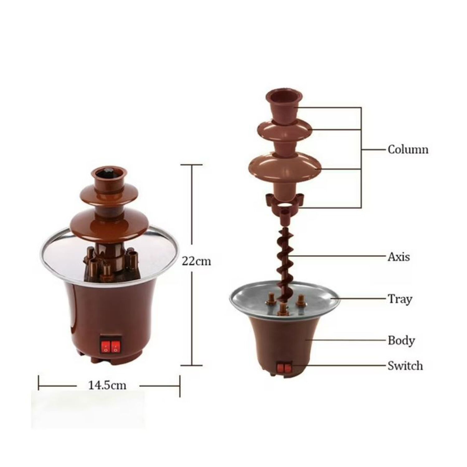 Fuente De Chocolate El&eacute;ctrica 3 Niveles Fiesta Fondue image number 4.0