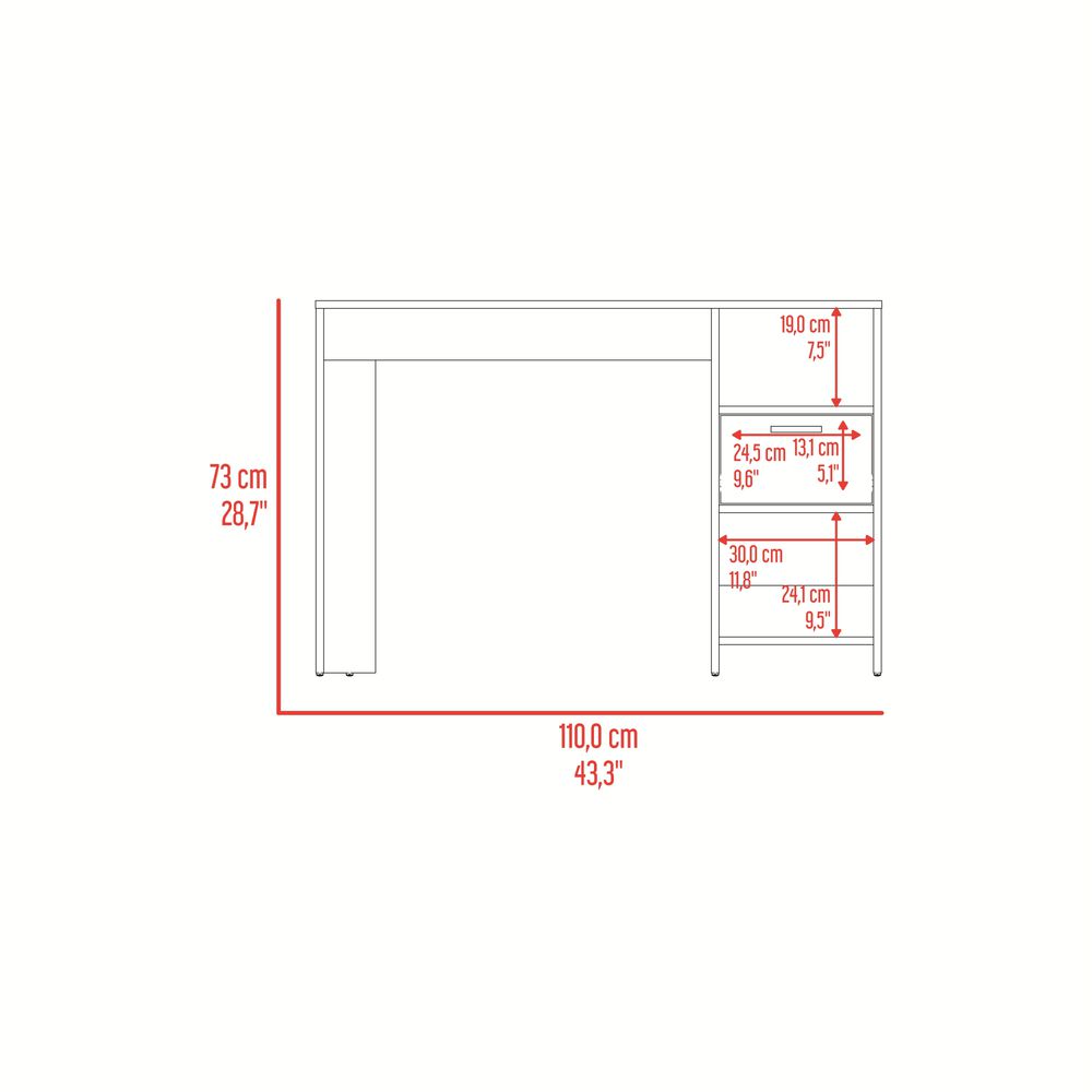 Escritorio Fm Con 1 Cajon 73x110x43,3 Cm Beige image number 7.0