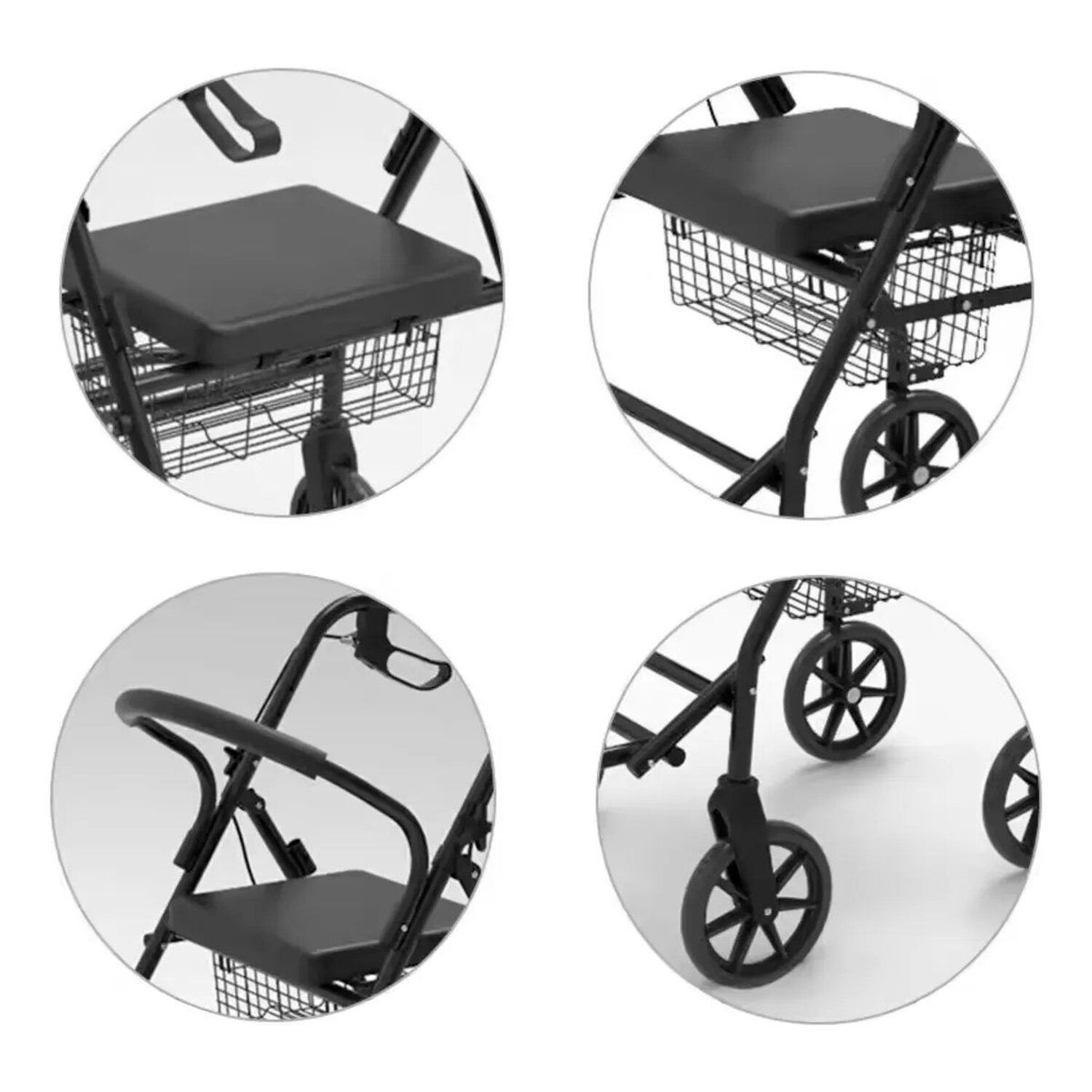 Andador Burrito Ortopedico Con Asiento 4 Ruedas Plegable image number 4.0