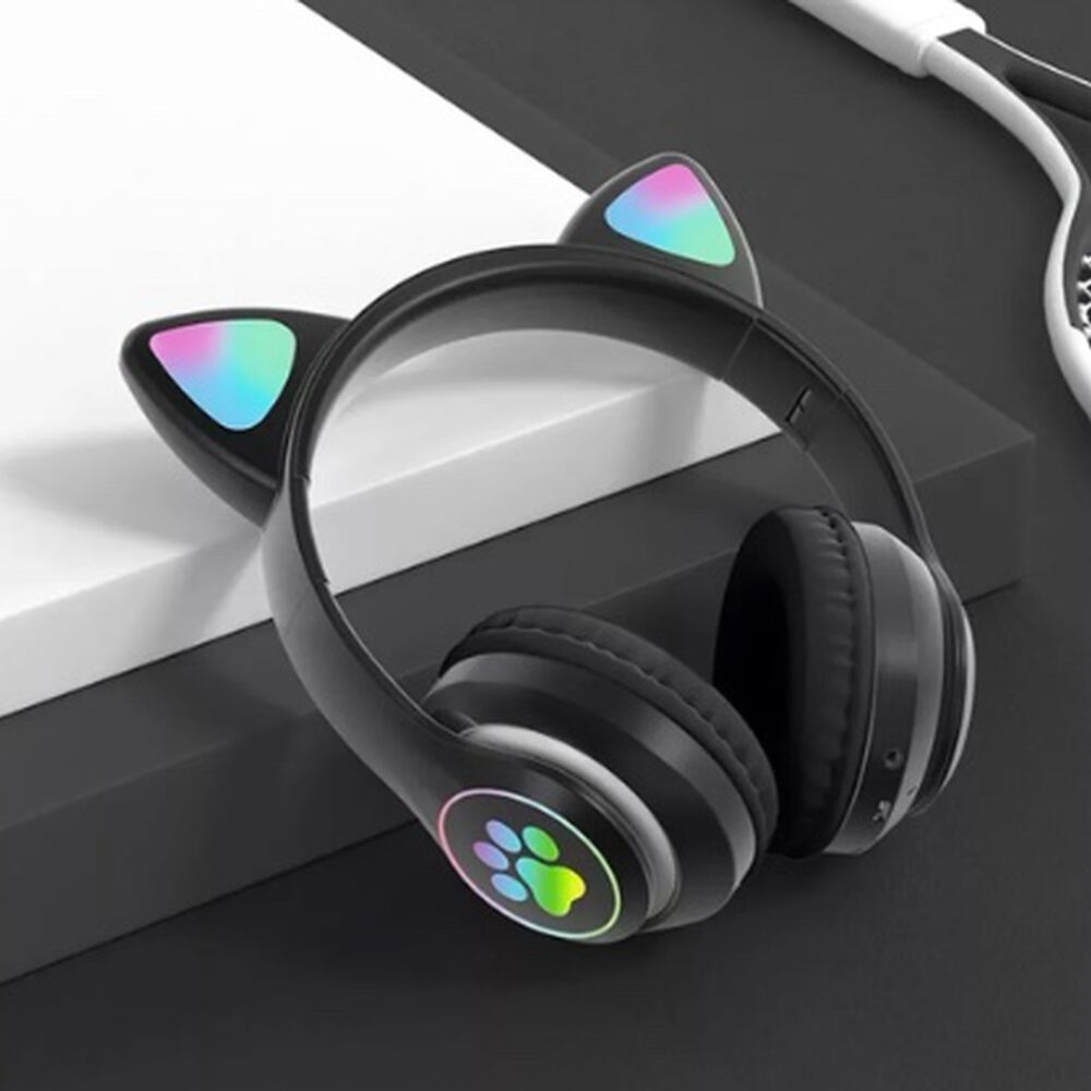 Audífonos Gamer Inalámbricos Negro Con Luz Led image number 4.0