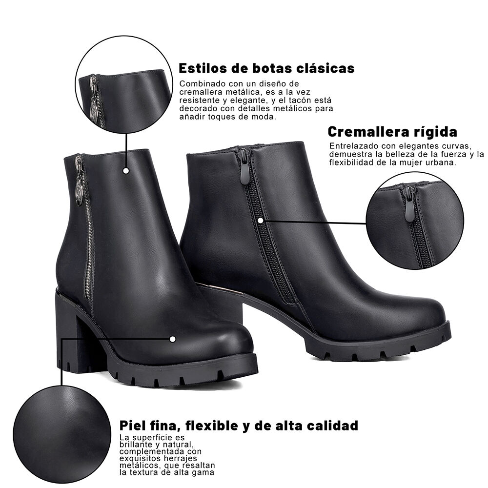 Botin Casual Mujer Tacon Alto Clasico Weide Hx507 image number 7.0