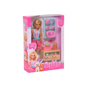 Mu&ntilde;eca Fashion 31 Cm Con Set De Peluquer&iacute;a De Mascotas Little Bebops