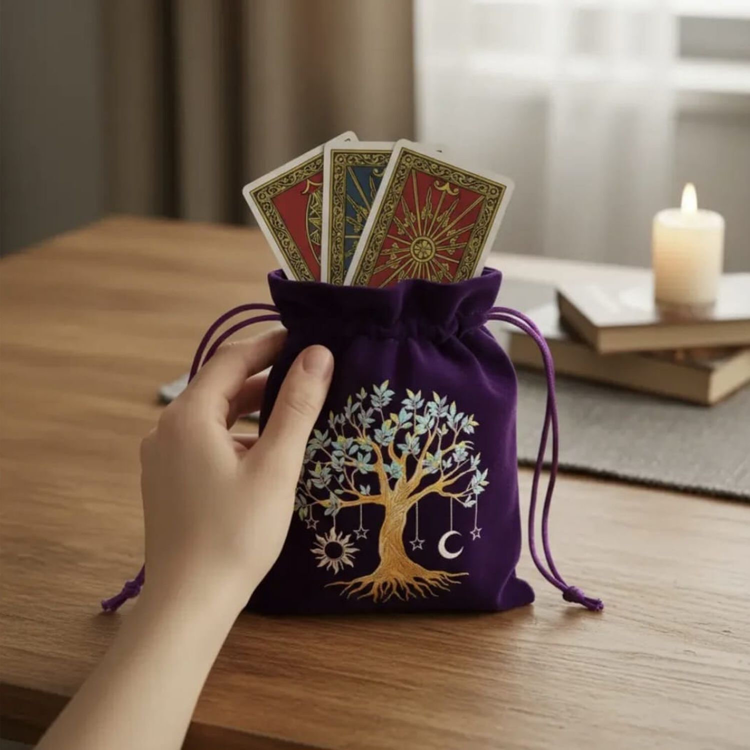 Bolsa De Terciopelo Para Cartas De Tarot &Aacute;rbol De La Vida image number 4.0
