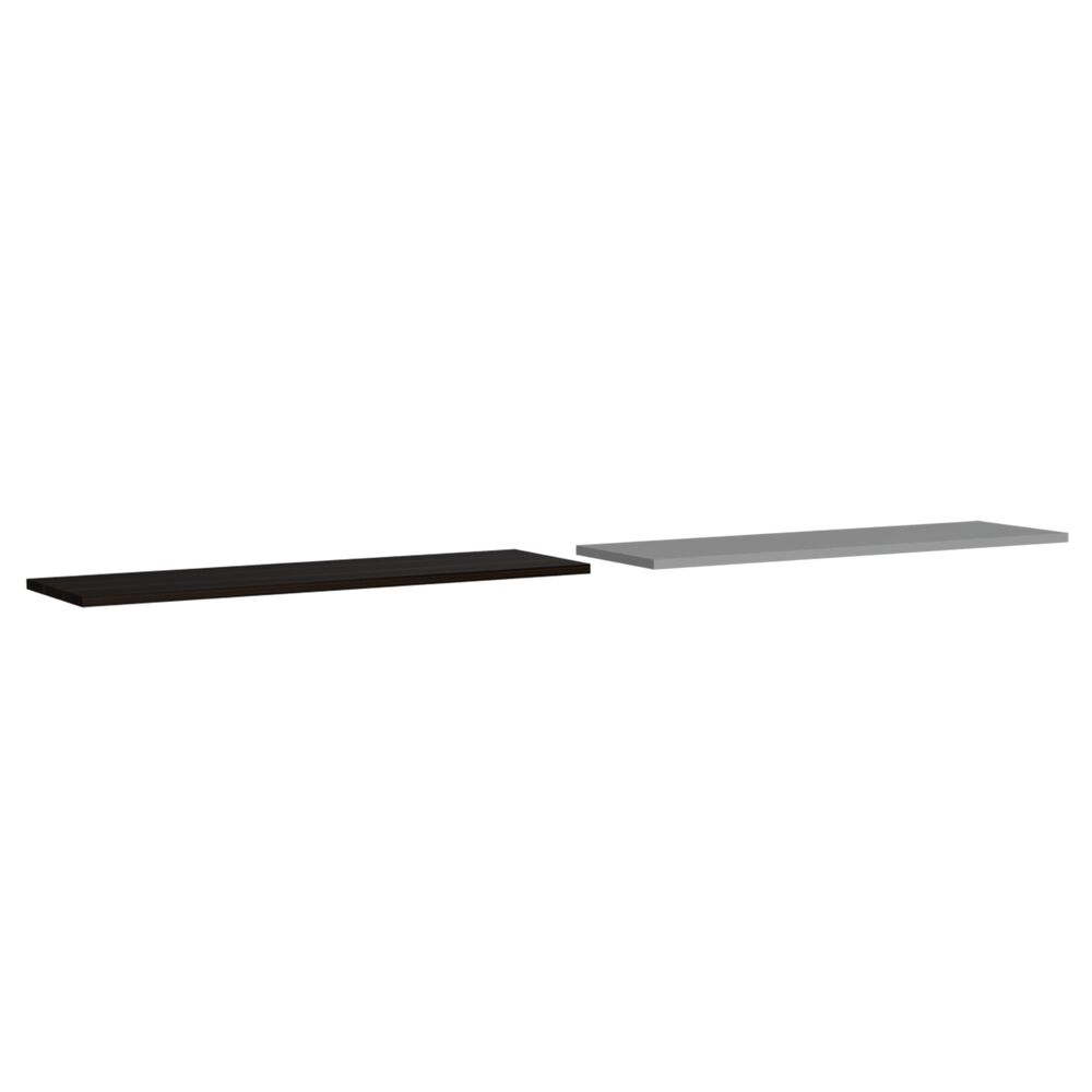 Set 2 Repisas 160x25x1,5 Cm Fm-002b Blanco Y Café Oscuro image number 0.0