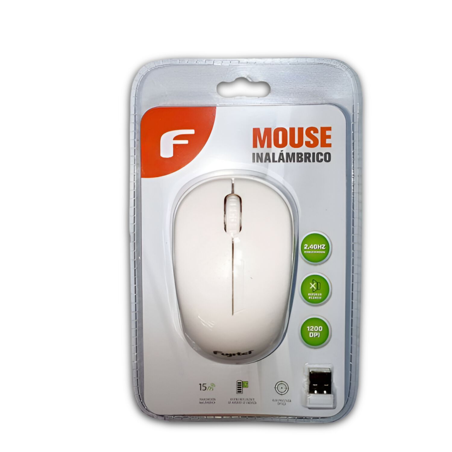 Mouse Inal&aacute;mbrico Ultra Silencioso 1200dpi Fujitel Blanco image number 2.0