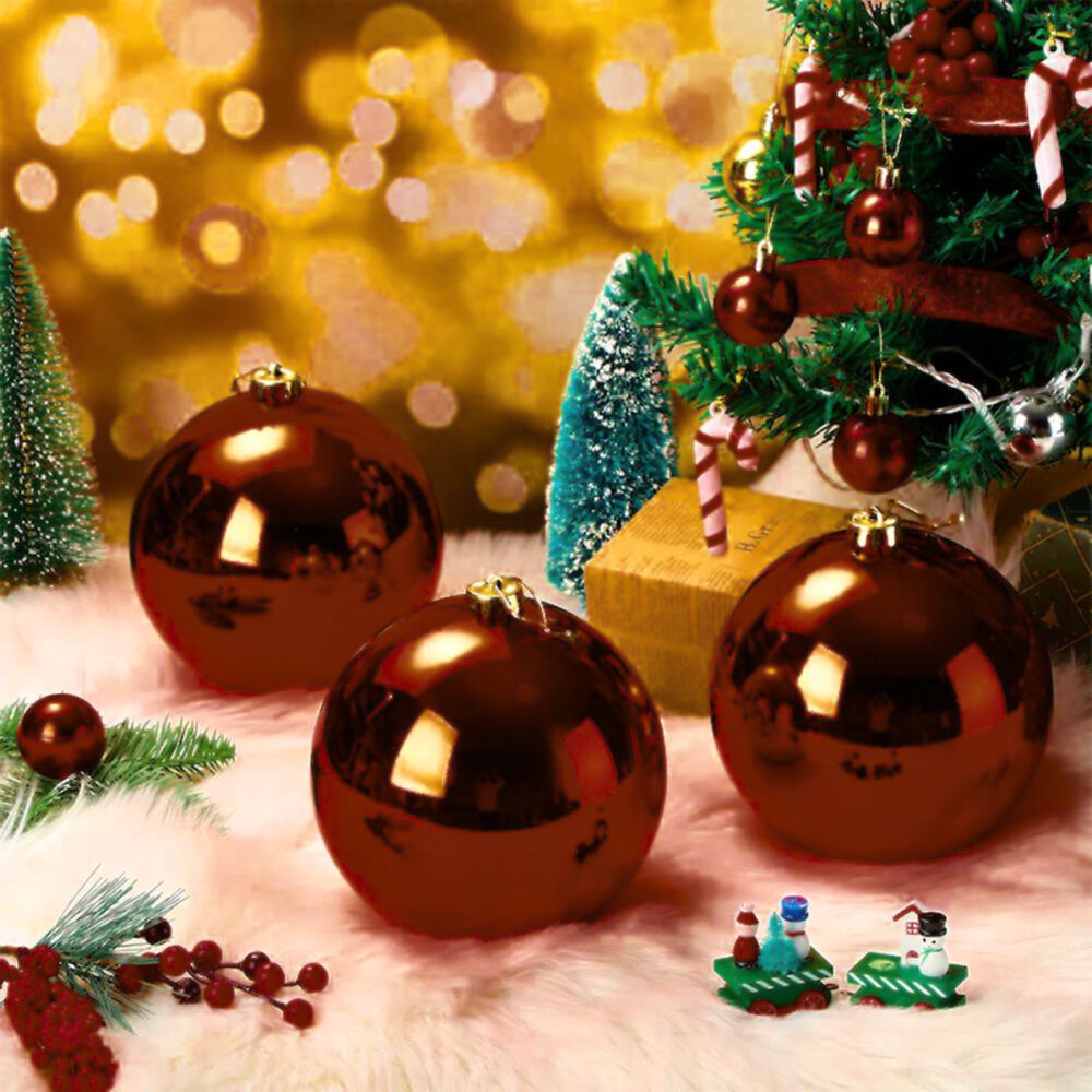 6 Esferas Navideñas Bambalinas Adorno 8cm Vino Decoracion image number 2.0