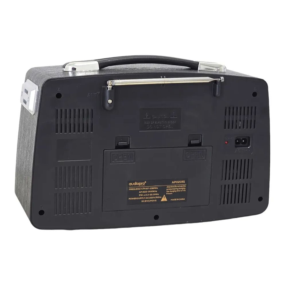 Radio Retro Port&aacute;til Bluetooth Audiopro Bt 5.0 10w Rms Usb Tf Radio Am/fm Bat Recargable Ap02051 image number 3.0