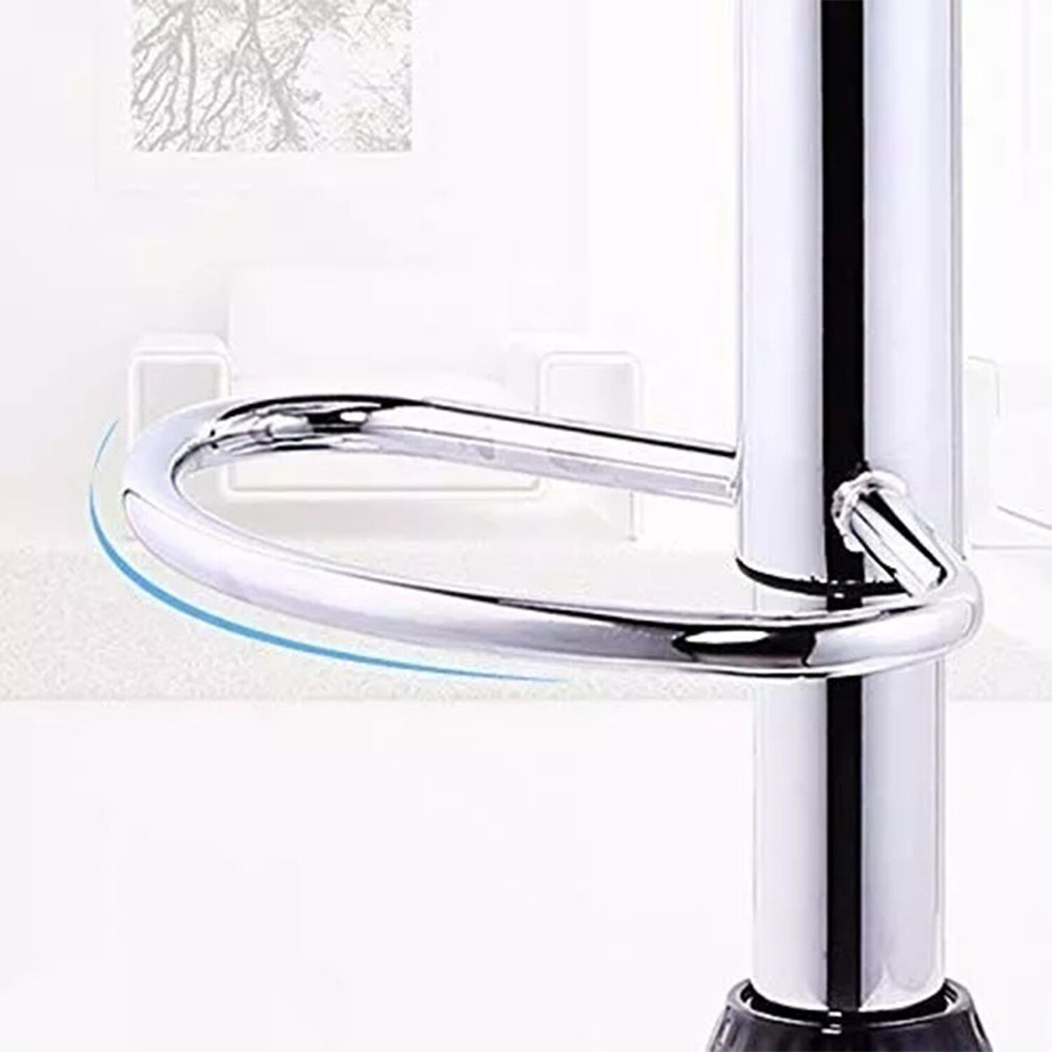 Silla Bar Altura Regulable Taburete Respaldo Negro image number 3.0
