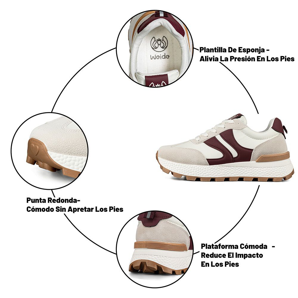 Zapatillas Urbana Mujer Deportiva Vintage Confort Weide Sl21 image number 9.0