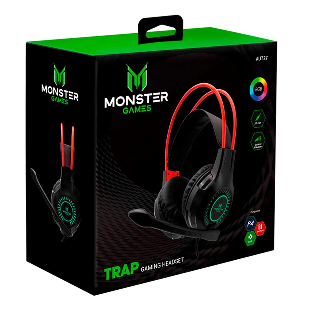Audifonos Gamer Jack 3.5 Usb Pc Rgb Negro Trap image number 3.0
