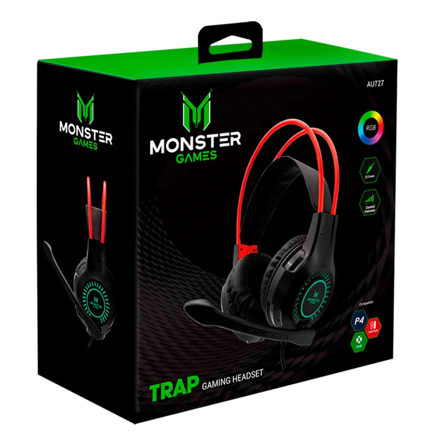 Audifonos Gamer Jack 3.5 Usb Pc Rgb Negro Trap image number 3.0