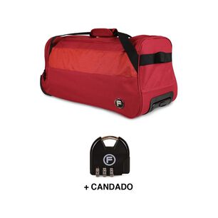Bolso De Viaje Con Ruedas Kross M 89 Lts Rojo + Candado F