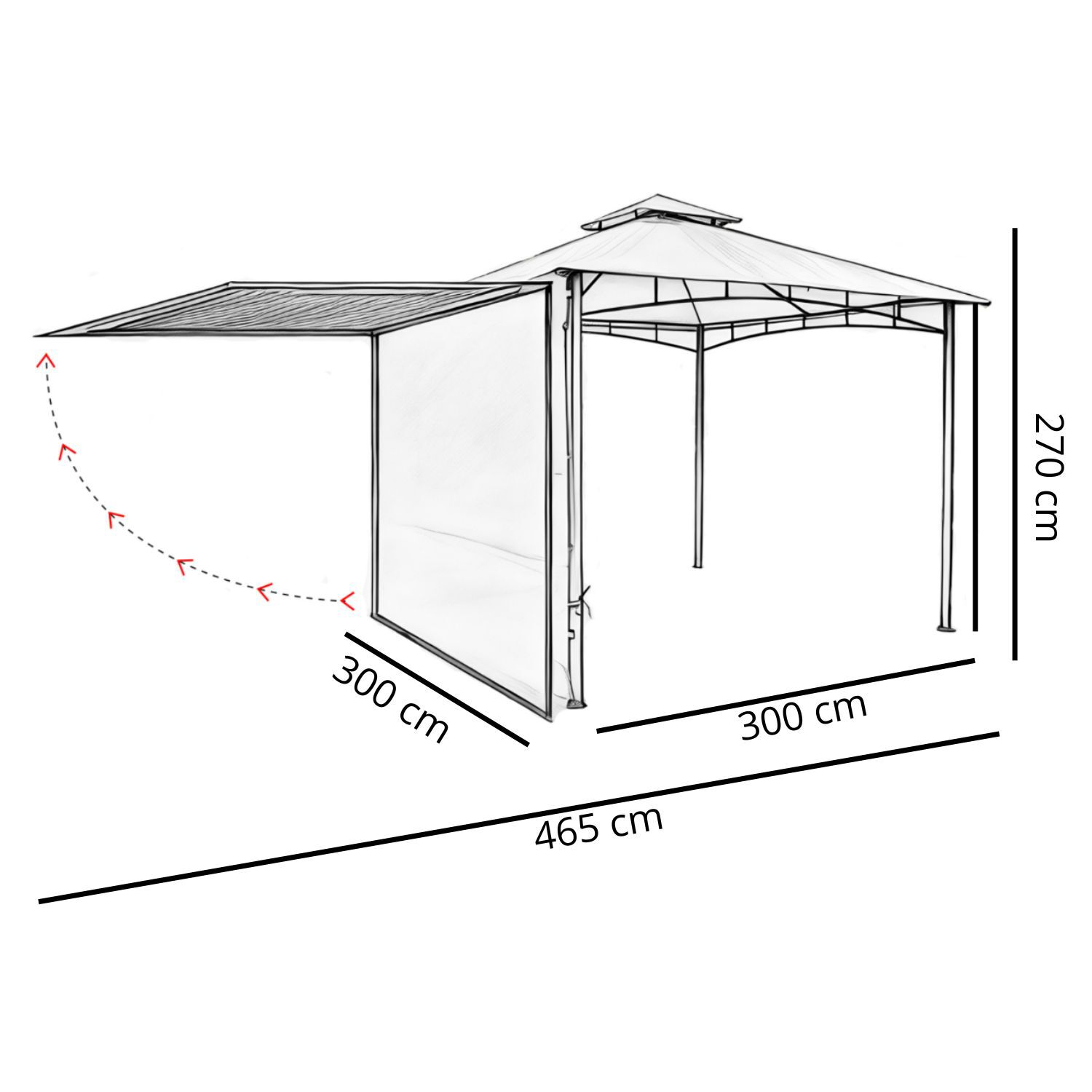 P&eacute;rgola Quintay Con Lateral 3x3mt Marfil image number 7.0