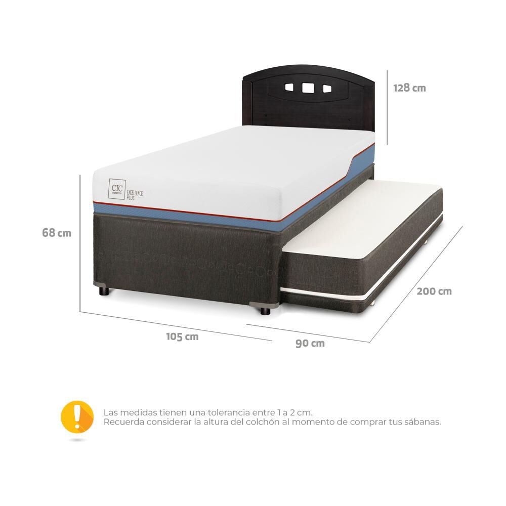 Cama Nido Cic Divan / 1.5 Plazas / Base Funcional + Respaldo image number 2.0