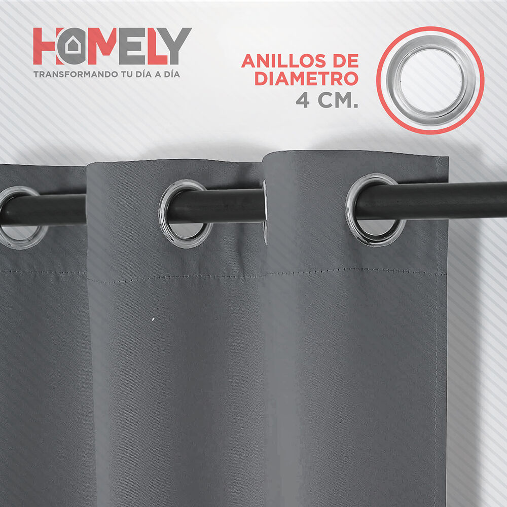 Cortinas 100% Blackout Termica Homely 2x140x220 image number 3.0