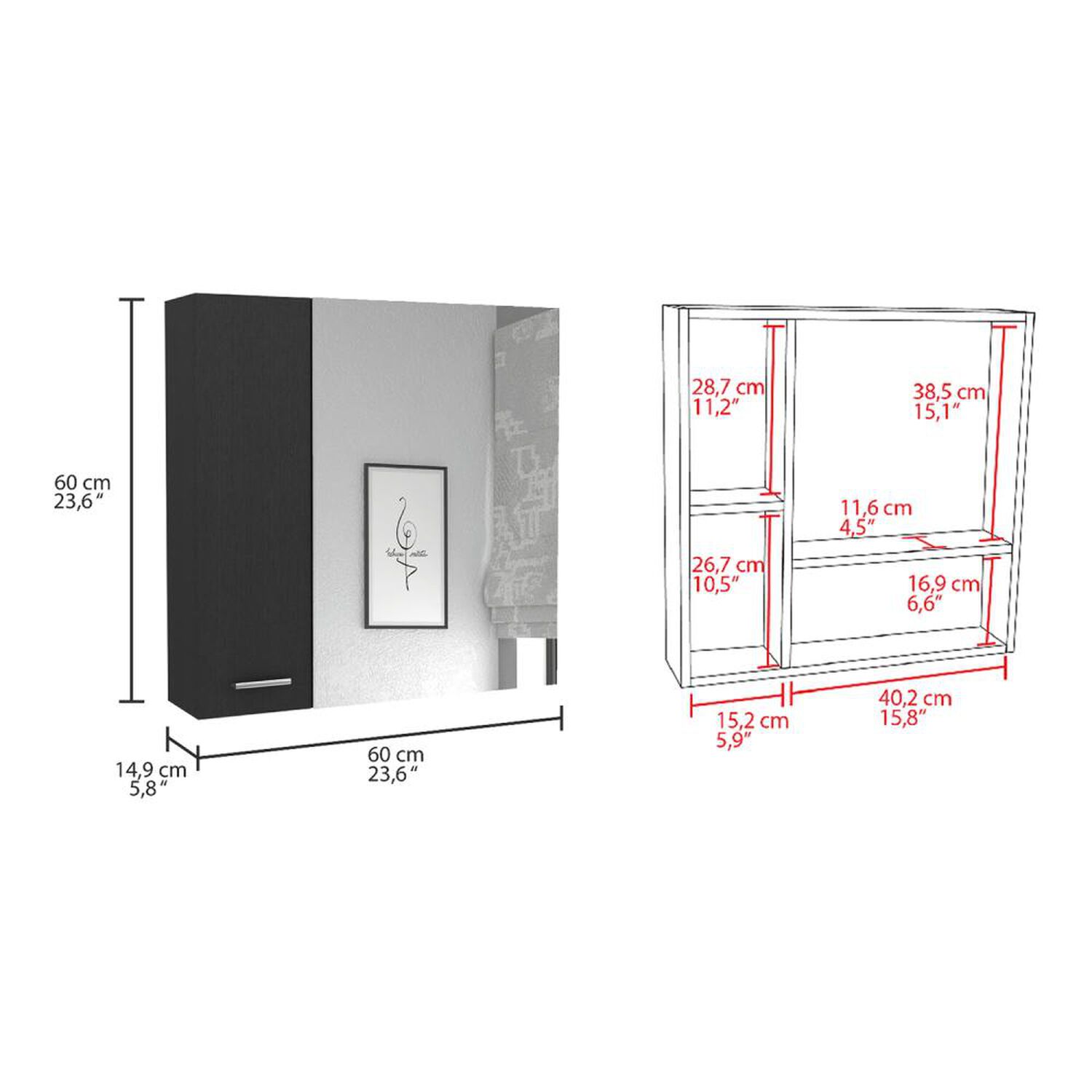 Mueble De Ba&ntilde;o Tuhome Almacenamiento Barcelona / 2 Puertas image number 4.0