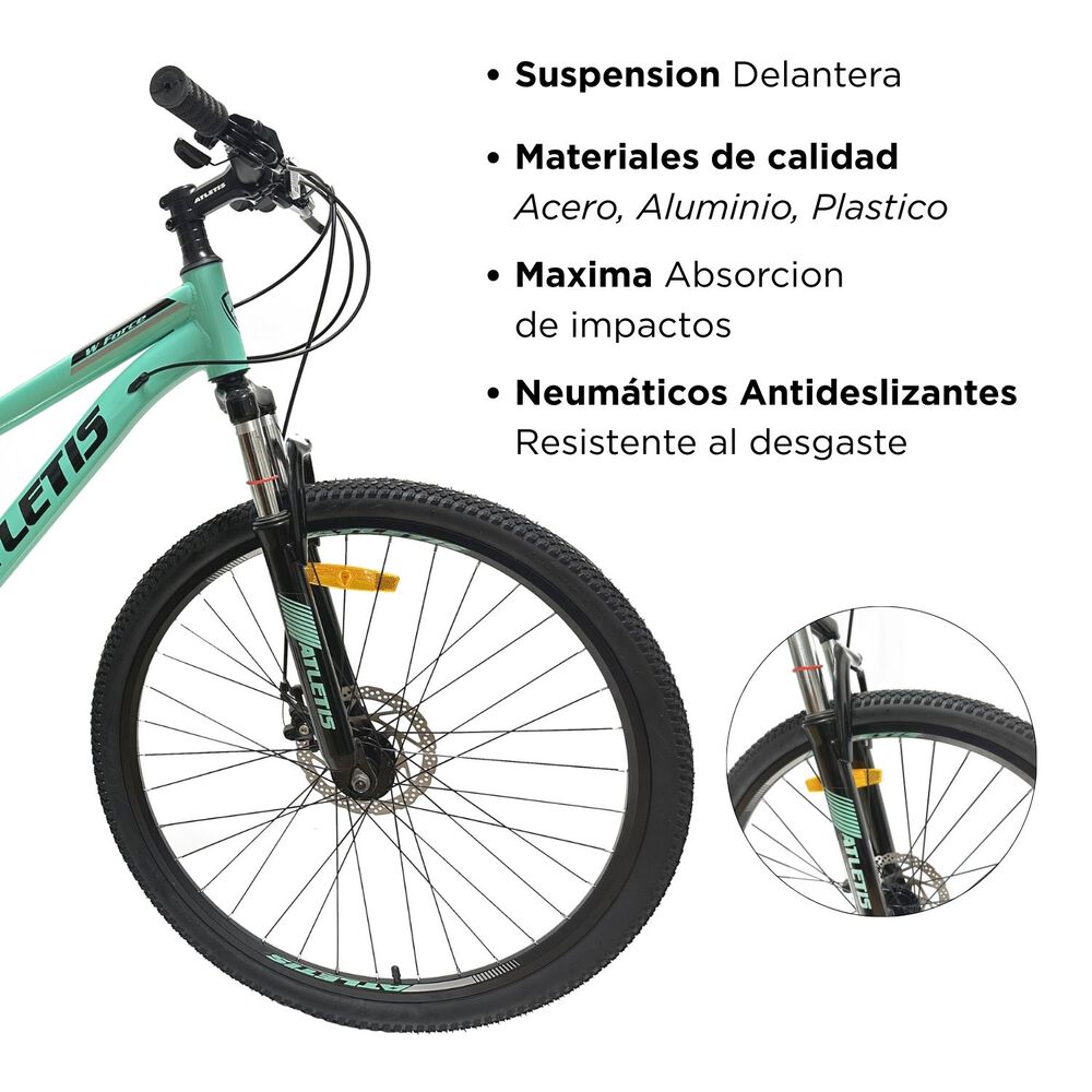 Bicicleta Mountain Bike W Force Turquesa Aro 27.5 Atletis image number 4.0