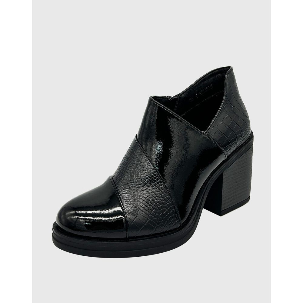 Botin Para Mujer Charol Con Taco Negro image number 0.0