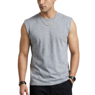 Polera Sin Manga Musculosa Unicolor Hombre Hercules