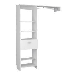 Closet 1 Caj&oacute;n 5 Repisas Fm-014b - Blanco