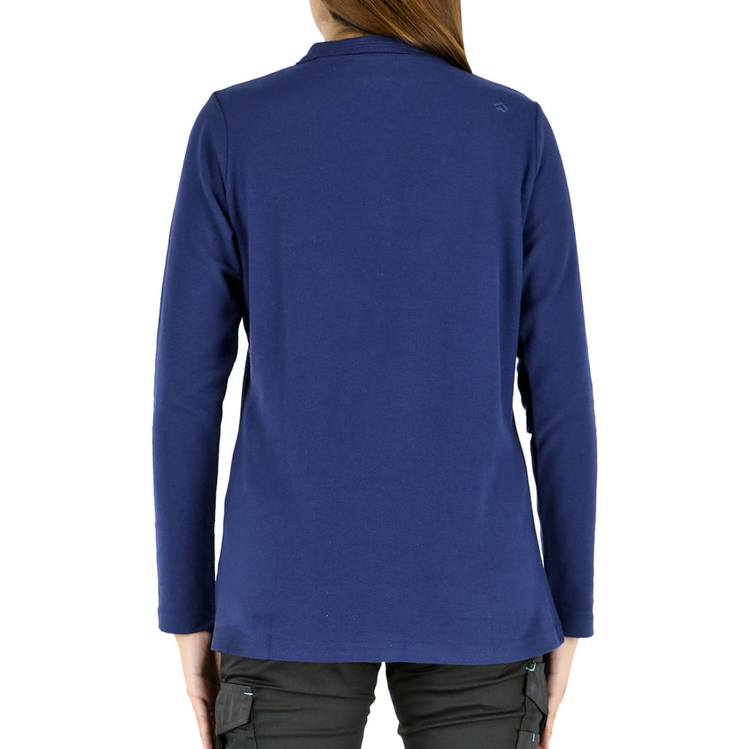 Polera Pique Quebec Manga Larga Azul Mujer image number 1.0